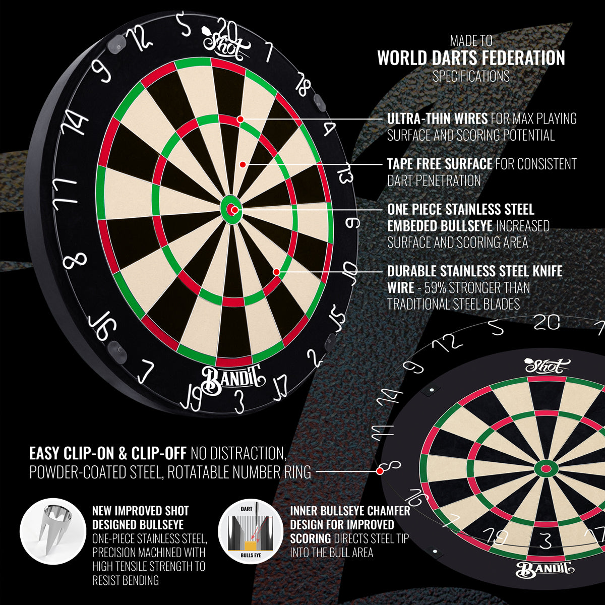 Shot Bandit Bristle Dartboard