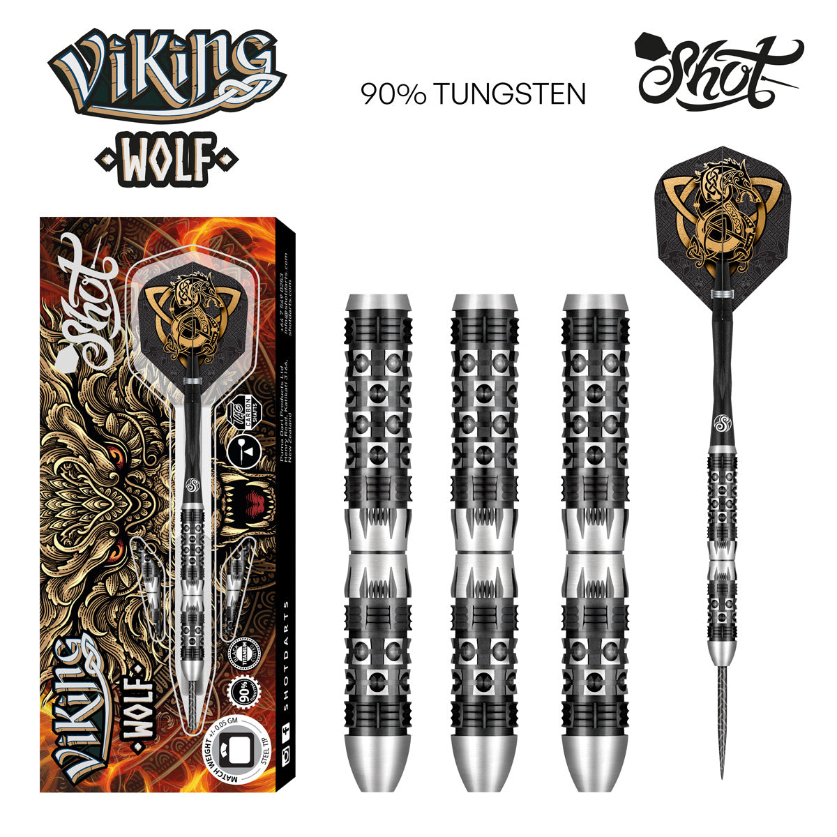 Shot Viking Wolf Steel Tip Dart Set